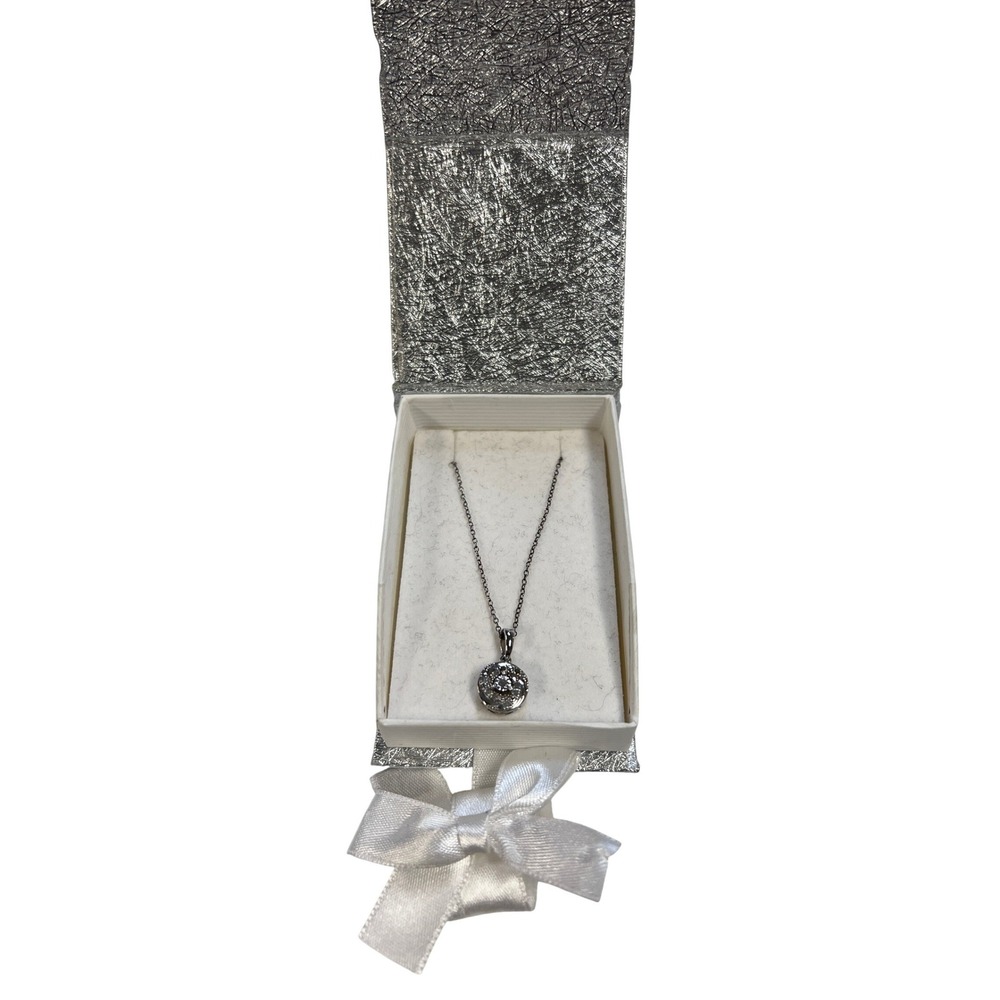 Unbranded Diamond Swirl Pendant Necklace‎ Women OS Silver New 1/10cttw 925 18in